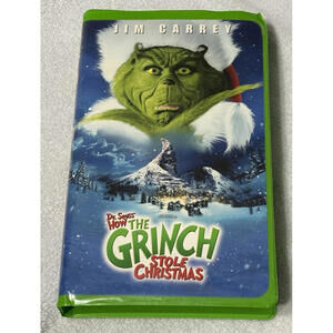 How the Grinch Stole Christmas Jim Carrey VHS (2001) Green Case || pre-owned